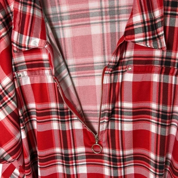 Women 3X top,red, plaid , cottage core , country vibe, cowboy, rodeo.NWOT,EC - Picture 5 of 15